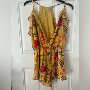 Yellow floral romper - new